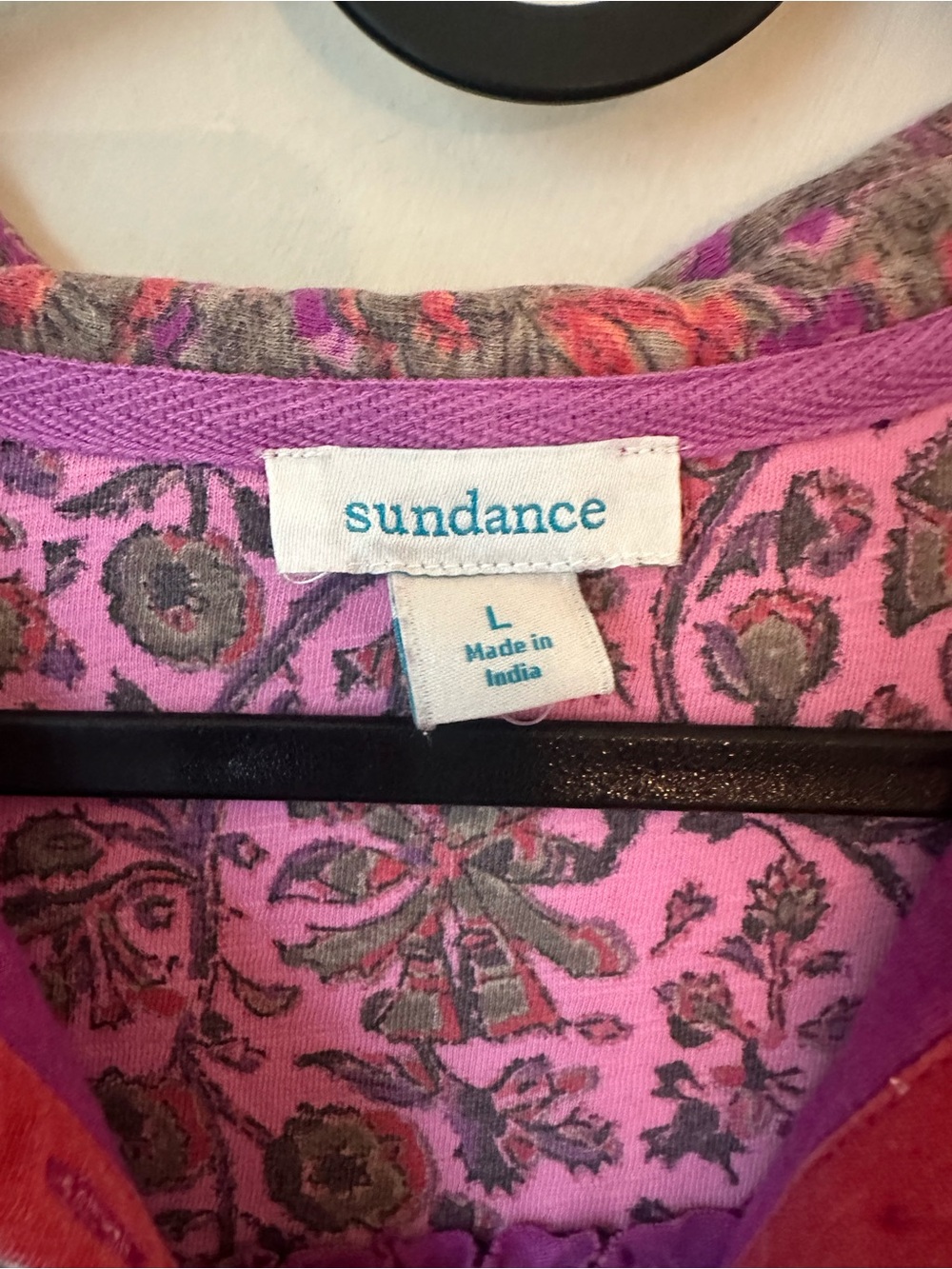 SUNDANCE Women's Calista Mixed Pattern Floral Boho Peplum Henley Knit Top Large - Picture 2 of 4